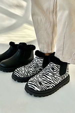 Women's leather short winter boots without zebra fasteners  4207025 photo №2