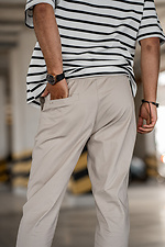 Men's tapered trousers Chinos Casual-Sport Sand gray Teamv 8034025 photo №3