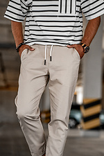 Men's tapered trousers Chinos Casual-Sport Sand gray Teamv 8034025 photo №5
