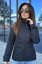 Schwarze Herbst-Windjacke mit Kapuze AllReal 8042025 Foto №2