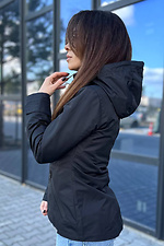 Черная осенняя куртка ветровка с капюшоном AllReal 8042025 фото №5