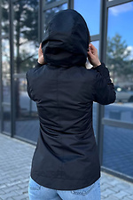 Черная осенняя куртка ветровка с капюшоном AllReal 8042025 фото №6