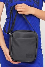 Черная сумка через плечо мессенджер из кожзама с длинным ремешком SamBag 8045025 фото №1