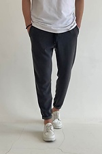 Коттоновые брюки чинос графитового цвета, зауженные к низу GRUF 8050025 фото №2