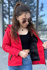 Red spring jacket windbreaker with a hood AllReal 8042026 photo №6