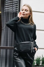 Black leatherette banana belt bag SamBag 8045026 photo №2