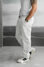 Men's straight trousers Casual White Teamv 8034027 photo №2