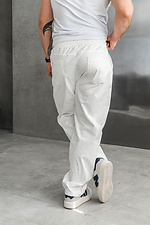 Men's straight trousers Casual White Teamv 8034027 photo №3