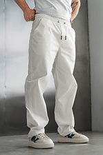Men's straight trousers Casual White Teamv 8034027 photo №4