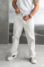 Men's straight trousers Casual White Teamv 8034027 photo №5