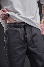 Чоловічі коттонові штани джоггери на манжетах Without 8055027 фото №6