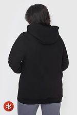 Insulated longline kangaroo hoodie in black Garne 3041028 photo №5
