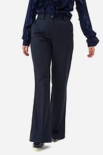 DJYDI women's classic trousers with a small flare, dark blue. Garne 3042028 photo №1
