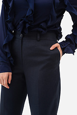 Klasyczne spodnie damskie DJYDI z małą rozszerzaną nogawką, w kolorze granatowym. Garne 3042028 zdjęcie №6