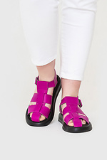 Zapinane sandały ze skóry w kolorze różowym Garne 3200028 zdjęcie №4