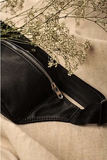 Кожаная сумка на пояс бананка черного цвета SamBag 8045028 фото №10