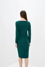 Облягаюча сукня міді BALLI на запАх із еко-замші зеленого кольору Garne 3038029 фото №4