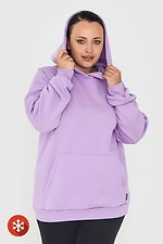 Insulated long kangaroo hoodie in lilac color Garne 3041029 photo №1