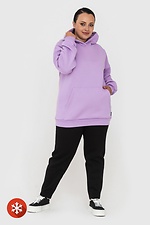 Insulated long kangaroo hoodie in lilac color Garne 3041029 photo №2