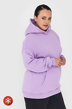 Insulated long kangaroo hoodie in lilac color Garne 3041029 photo №4