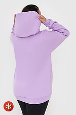 Insulated long kangaroo hoodie in lilac color Garne 3041029 photo №5