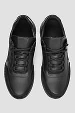 Кожаные мужские кроссовки черные  4206029 фото №2