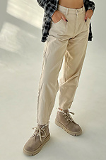 Women's winter beige sneakers made of natural suede  4207029 photo №3