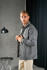 Men's warm check shirt Oversize Black Teamv 8034029 photo №2