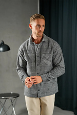 Men's warm check shirt Oversize Black Teamv 8034029 photo №3