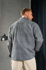 Men's warm check shirt Oversize Black Teamv 8034029 photo №5