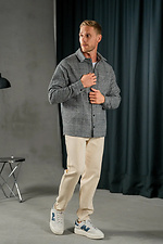 Men's warm check shirt Oversize Black Teamv 8034029 photo №6