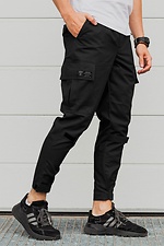 Черные зауженные штаны карго с манжетами на липучках TUR WEAR 8037029 фото №1