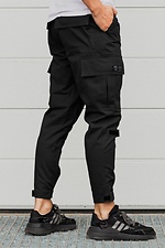 Черные зауженные штаны карго с манжетами на липучках TUR WEAR 8037029 фото №3