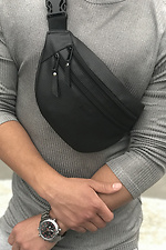 Black belt bag banana made of textured leatherette Mamakazala 8038029 photo №4