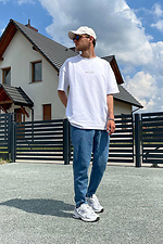 Летние голубые джинсы оверсайз зауженного кроя GRUF 8050029 фото №4