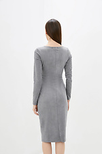 Облягаюча сукня міді BALLI на запАх із еко-замші сірого кольору Garne 3038030 фото №4