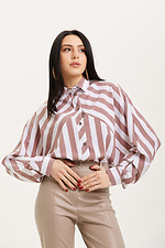 Удлиненная полосатая рубашка SEEL оверсайз из софта с рукавами реглан Garne 3039030 фото №1