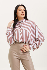 Long striped oversized soft shirt with raglan sleeves Garne 3039030 photo №2