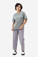 Жіноча футболка сірого кольору з декоративною кишенею Garne 3042030 фото №2