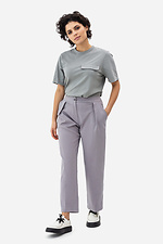 Women's gray T-shirt with a decorative pocket Garne 3042030 photo №3