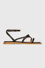Quadratische Peeptoe-Ledersandalen für Damen mit Riemen Garne 3200030 Foto №2