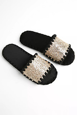 Women's house slippers velor with a golden sheen Family Story 4008030 photo №3