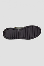 Мужские кроссовки из натуральной кожи цвета хаки  4206030 фото №4