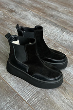 Women's winter Chelsea boots made of genuine leather and suede  4207030 photo №1