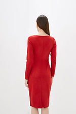 Облегающее платье миди BALLI на запАх из эко-замши красного цвета Garne 3038031 фото №3