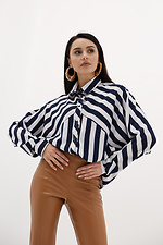 Long striped oversized soft shirt with raglan sleeves Garne 3039031 photo №1