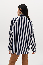 Long striped oversized soft shirt with raglan sleeves Garne 3039031 photo №4