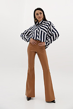 Long striped oversized soft shirt with raglan sleeves Garne 3039031 photo №6