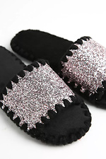 Women's house slippers velor with pink glitter Family Story 4008031 photo №4