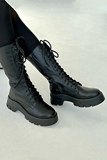 Women's high demi-season boots made of genuine leather  4207031 photo №2